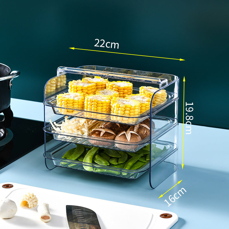 Kitchen Pantry Portable Multi-Layer Tier Food Rack Stand Drawer Type Food Tray Dish