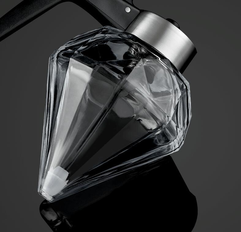 Oil Dispenser Diamond Shaped Glass Oil Bottle Kitchen Push Design Seasoning Bottle