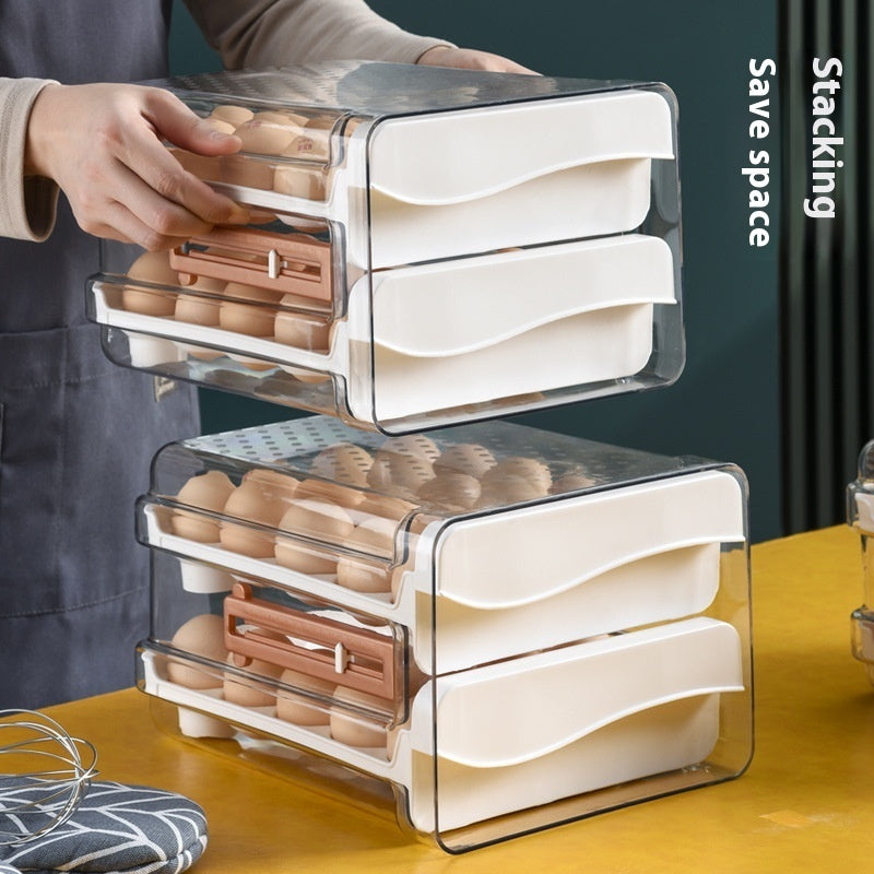 With Scale Egg Storage Box Kitchen Refrigerator Drawer Storage Box